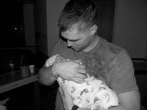 Klay's first time holding Brody